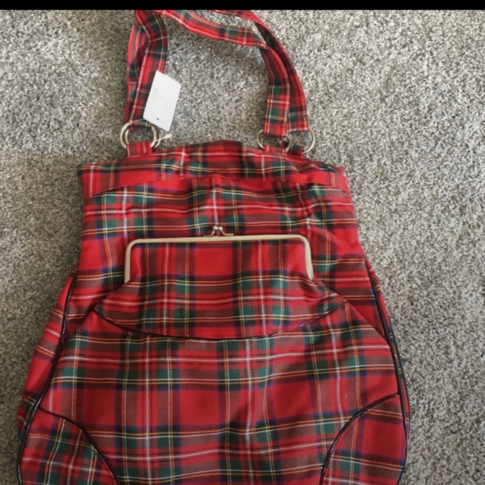 Maurices vintage red plaid bag-NWT perfect retro bag!
